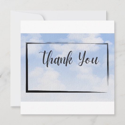 Blue Sky Bedankkaart – Elegant Wolkendesign (Voorkant)