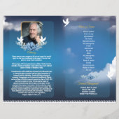 Blue Sky begrafenisprogramma Sjabloon (Achterkant)