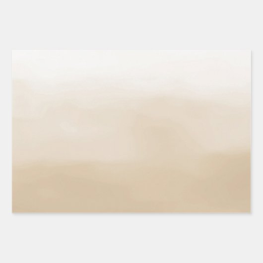 Blue Sky Beige Sand Ombre Waterverf Inpakpapier Vel (Voorkant 3)