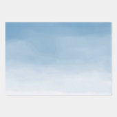 Blue Sky Beige Sand Ombre Waterverf Inpakpapier Vel (Voorkant 2)