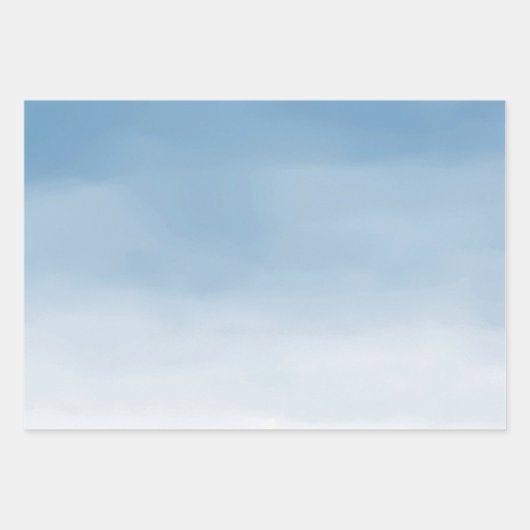 Blue Sky Beige Sand Ombre Waterverf Inpakpapier Vel (Voorkant 2)