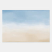 Blue Sky Beige Sand Ombre Waterverf Inpakpapier Vel (Voorkant)
