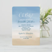 Blue Sky Beige Sand Ombre Waterverf Kaart (Staand voorkant)