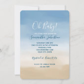 Blue Sky Beige Sand Ombre Waterverf Kaart (Voorkant)