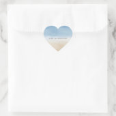 Blue Sky Beige Sand Ombre Waterverf op maat Hart Sticker (Tas)