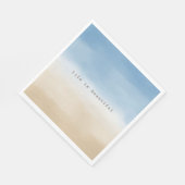 Blue Sky Beige Sand Ombre Waterverf op maat Servet (Hoek)