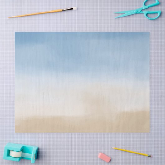 Blue Sky Beige Sand Ombre Waterverf Tissuepapier (Craft)