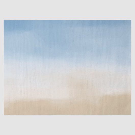 Blue Sky Beige Sand Ombre Waterverf Tissuepapier (Voorkant)