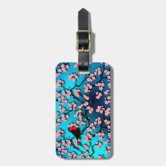 Blue Sky Bird Cherry Blossom Bagagelabel (Voorkant verticaal)