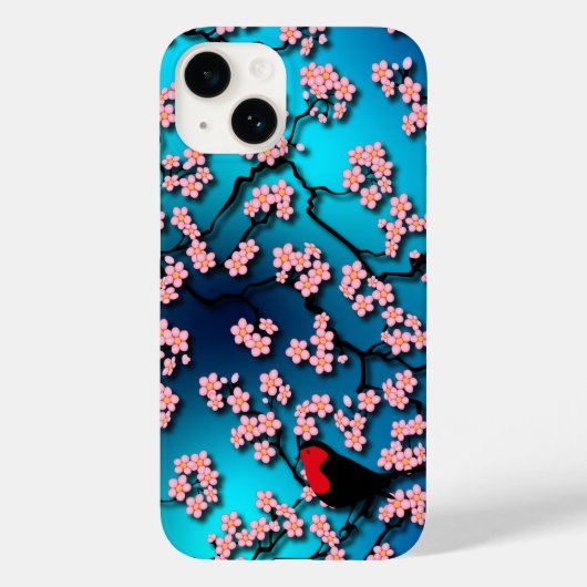 Blue Sky Bird Cherry Blossom Case-Mate iPhone Case (Achterkant)