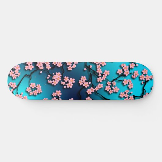 Blue Sky Bird Cherry Blossom Persoonlijk Skateboard (Horizontaal)