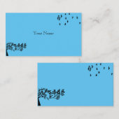 Blue Sky Birds Trees Leaves Silhouette Natuur Visitekaartje (Voorkant / Achterkant)