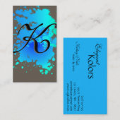 Blue Sky Blue Ink Paint Splash Visitekaartje (Voorkant / Achterkant)