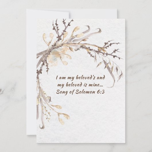 Blue Sky Botanische Tuin Casual Christelijk Bruilo Kaart (Achterkant)