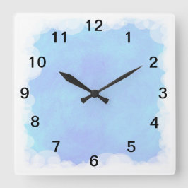 Blue Sky Bubbles en Clouds Wall Clock Vierkante Klok