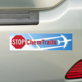 Blue Sky Chemtrails Plane Spraing Death Skull Bumpersticker (Op auto)