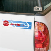 Blue Sky Chemtrails Plane Spraing Death Skull Bumpersticker (Op Truck)