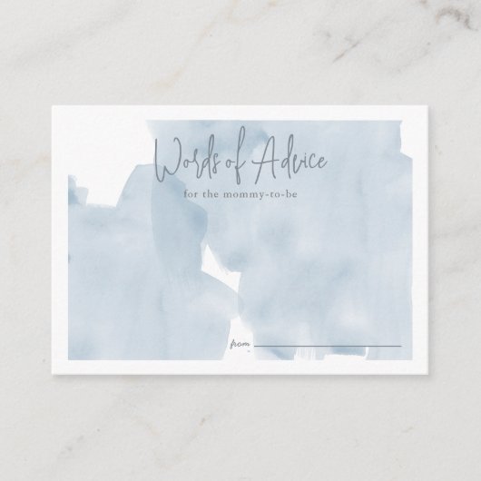 Blue Sky Cloud 9 Baby shower Advies Informatiekaartje (Voorkant)