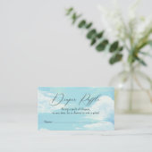 Blue Sky Cloud Diaper Raffle Insert Kaart Visitekaartje (Staand voorkant)