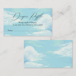 Blue Sky Cloud Diaper Raffle Insert Kaart Visitekaartje