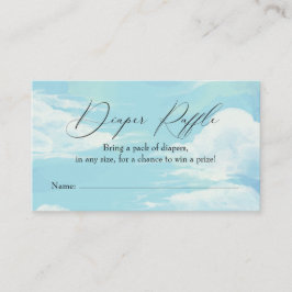 Blue Sky Cloud Diaper Raffle Insert Kaart Visitekaartje
