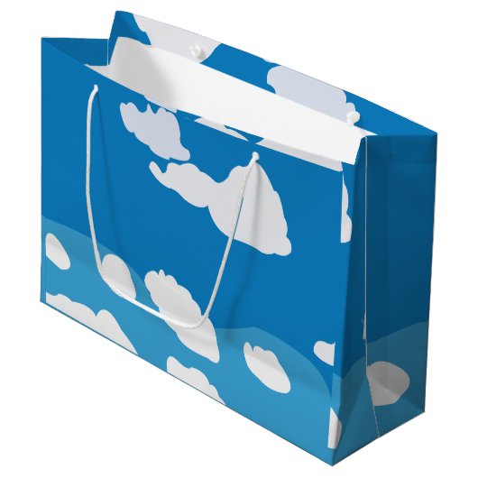 Blue Sky Cloud Groot Cadeauzakje (Voorkant Gekanteld)
