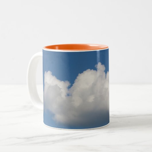Blue Sky Cloud-Mok Tweekleurige Koffiemok (Voorkant links)