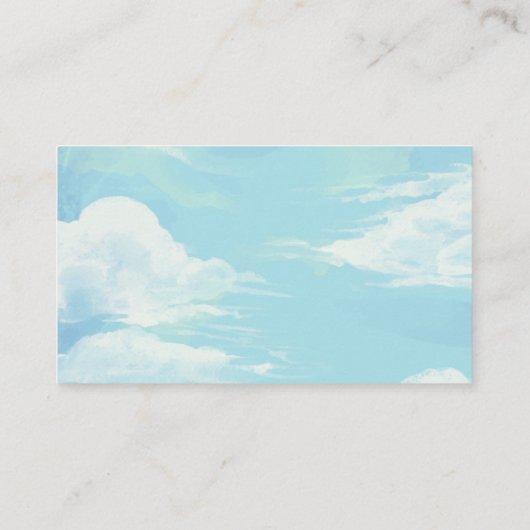 Blue Sky Clouds Baby shower Registry Insert Kaart Visitekaartje (Achterkant)