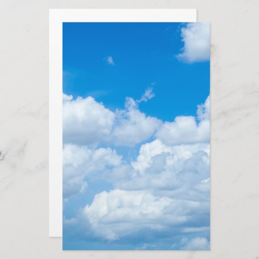 Blue Sky Clouds Background Skies Heaven Design Briefpapier (Voorkant / Achterkant)