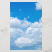 Blue Sky Clouds Background Skies Heaven Design Briefpapier (Voorkant)