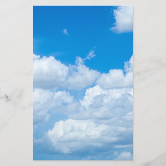 Blue Sky Clouds Background Skies Heaven Design Briefpapier (Voorkant)