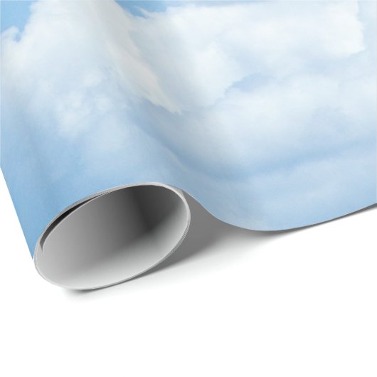 Blue Sky Clouds Background Skies Heaven Design Cadeaupapier (Rol Hoek)