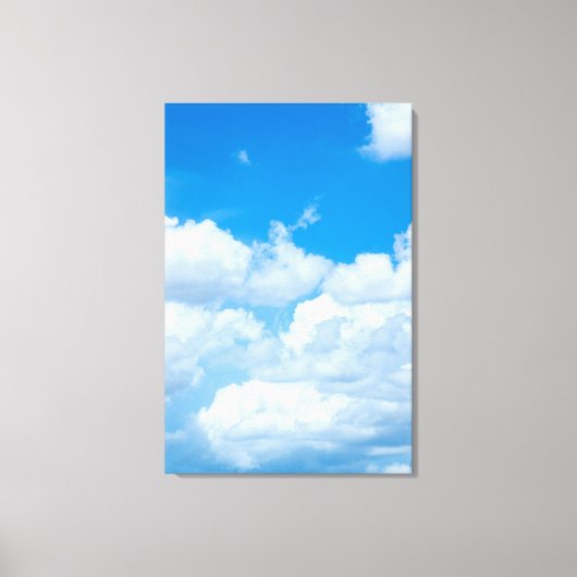 Blue Sky Clouds Background Skies Heaven Design Canvas Afdruk (Voorkant)