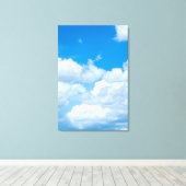 Blue Sky Clouds Background Skies Heaven Design Canvas Afdruk (Insitu (Houten vloer))