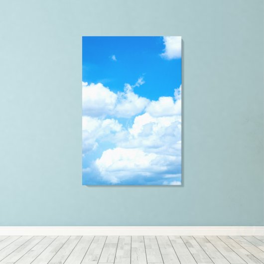 Blue Sky Clouds Background Skies Heaven Design Canvas Afdruk (Insitu (Houten vloer))