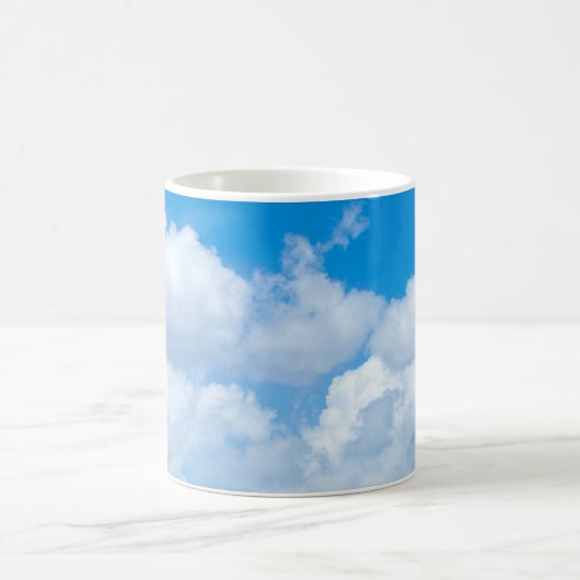 Blue Sky Clouds Background Skies Heaven Design Koffiemok (Center)