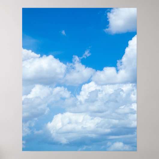 Blue Sky Clouds Background Skies Heaven Design Poster (Voorkant)
