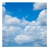 Blue Sky Clouds Background Skies Heaven Design Poster (Voorkant)