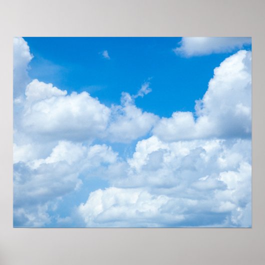 Blue Sky Clouds Background Skies Heaven Design Poster (Voorkant)