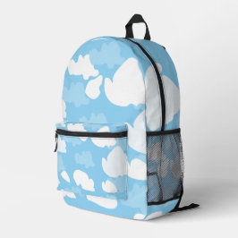 Blue Sky Clouds Bedrukte Rugzak