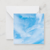 Blue Sky Clouds Calligraphy Script Text Sjabloon (Achterkant)