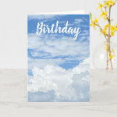 BLUE SKY CLOUDS FOTO BIRTHDAY KAART (Gele Bloem)