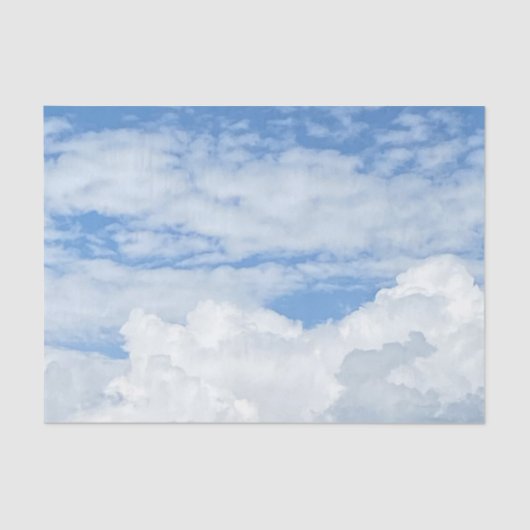 BLUE SKY CLOUDS FOTO WEEFSEL PAPIER (Voorkant)