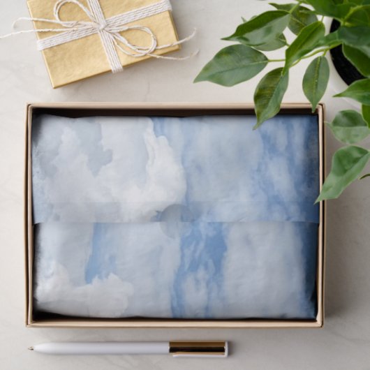 BLUE SKY CLOUDS FOTO WEEFSEL PAPIER (Geschenk)