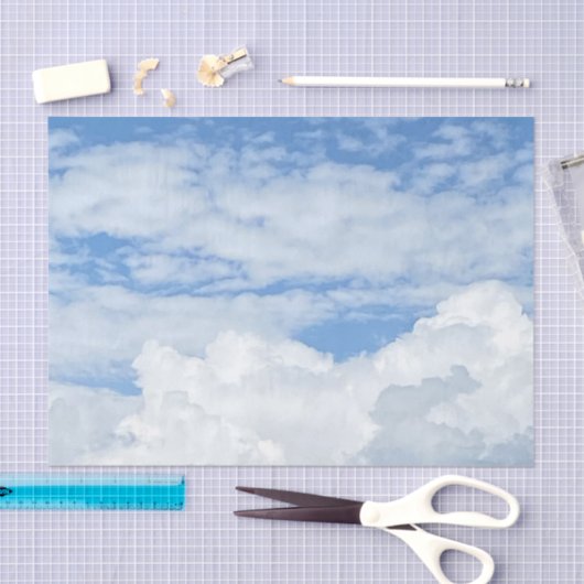 BLUE SKY CLOUDS FOTO WEEFSEL PAPIER (Craft)