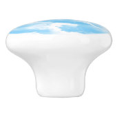 Blue Sky Clouds Keramische Knop (Zijkant)