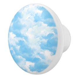Blue Sky Clouds Keramische Knop