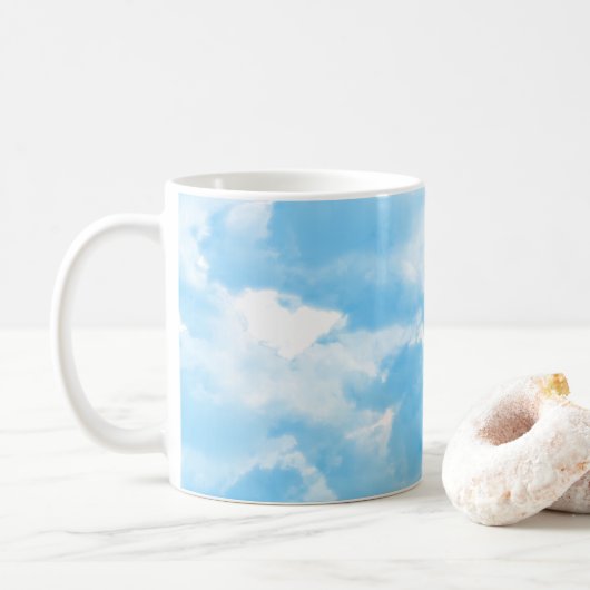 Blue Sky Clouds Koffiemok (Met donut)
