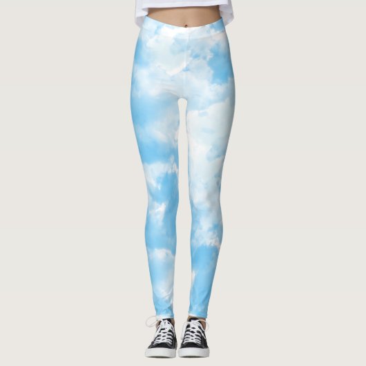 Blue Sky Clouds Leggings (Voorkant)