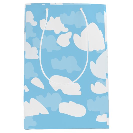 Blue Sky Clouds Medium Cadeauzakje (Voorkant)